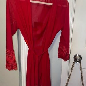 Red lace lingerie cover